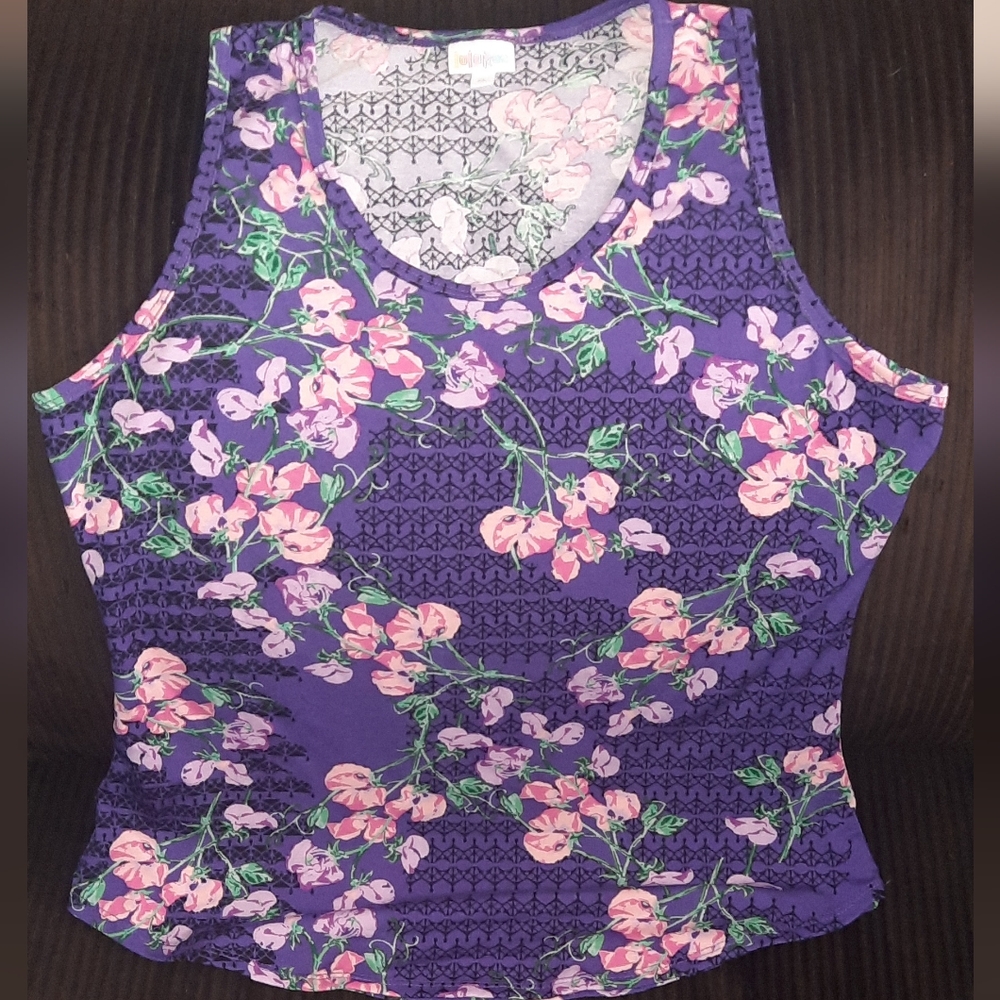 LuLaRoe Purple and Pink Floral Tank Top